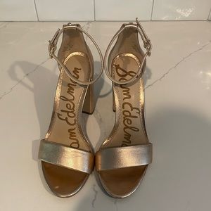 Sam Edelman Yaro Rose Gold Block Heel Sandals